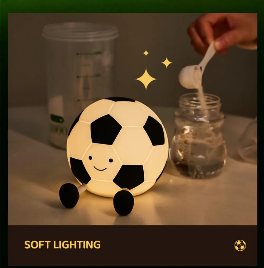 Novelty Football Silicone Night Light Rechargeable Sleeping Night Lamp with 3 Level Dimmable Nursery Bedside Lamp For Room Decor Zpaxo