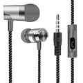 3.5mm Wired Headset Noise Canceling In-ear Earphones 9D HIFI Stereo In Ear Sports Music Headphone With HD Mic For Xiaomi Huawei Zpaxo Silvery