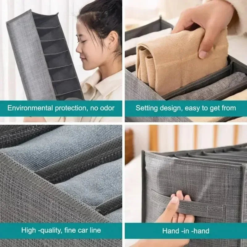 Clothes Organizer for Socks Home Separated Underwear Storage Box Bra Organizing Breathable Mesh Bag Foldable Laundry Basket Zpaxo