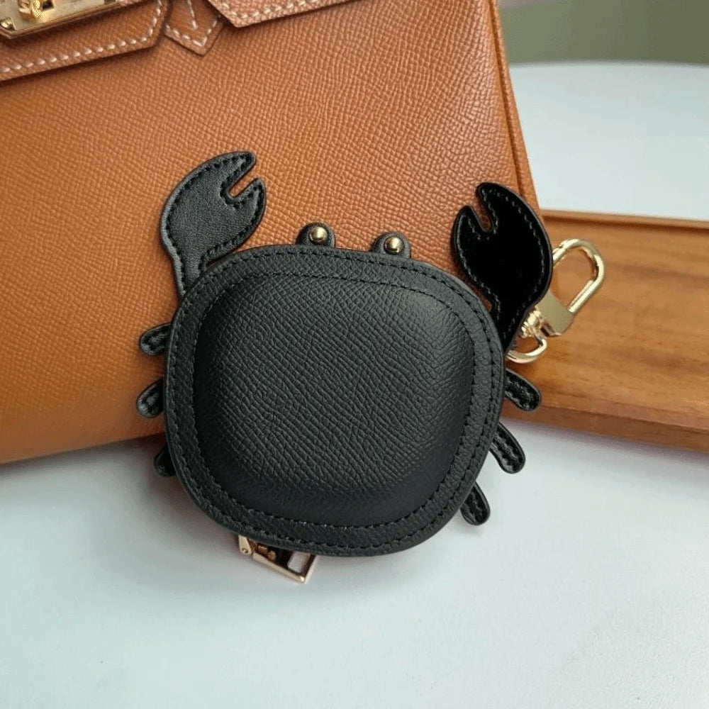 Cartoon Crab Coin Purse Keychain Cute Small Purse Crab PU Leather Pendant Zipper Backpack Hanger Earphone Bag Outdoor Zpaxo