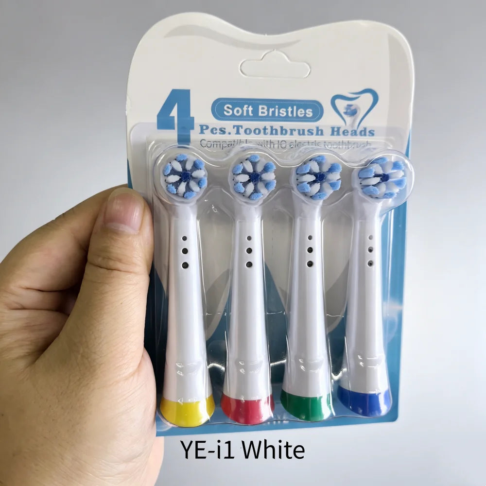 Electric Toothbrush Heads Replacement Compatible Oral-b Io Series 2 3 Zpaxo YE-i1 White 4pcs