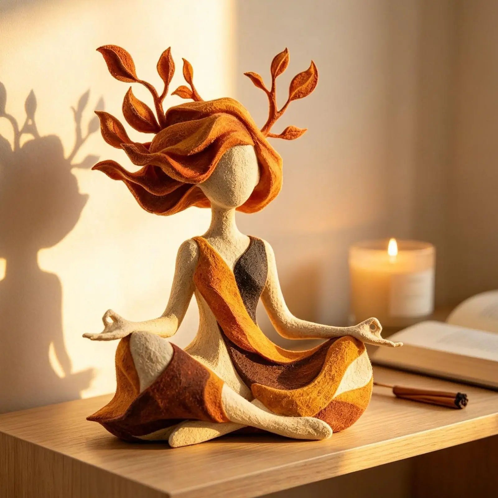 Meditation Statue Abstract Peaceful Calming Resin Sculpture Inner Harmony Figurine for Living Room Bedroom Office Desk Bookshelf Zpaxo