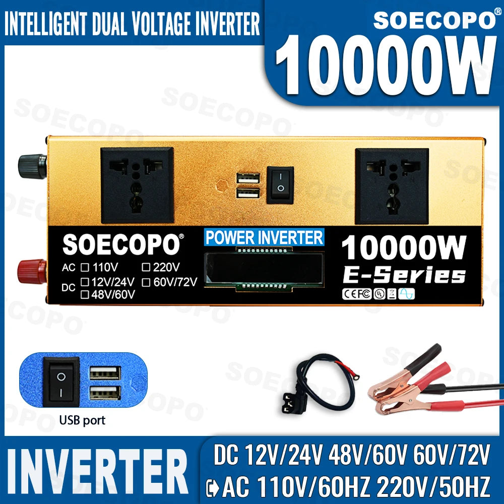 Industrial 10000W Inverter Dualvoltage 12V24V48V60V72V 110V 220V AC
