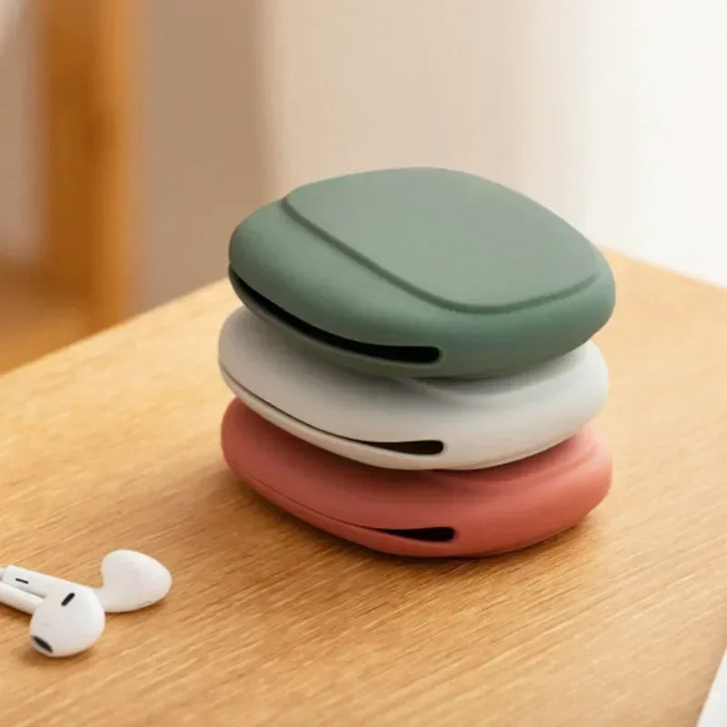 Portable Data Cable Headphone Storage Box Simple Mobile Phone Data Cable Organizing Bag Silicone Storage Box Cute Coin Purse Zpaxo