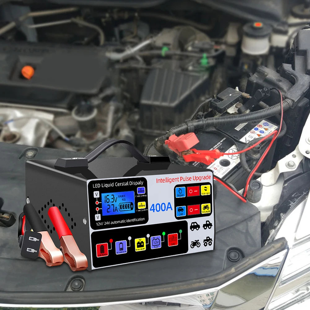 400A Car Battery Charger Five-stage Power Fast Intelligent Pulse