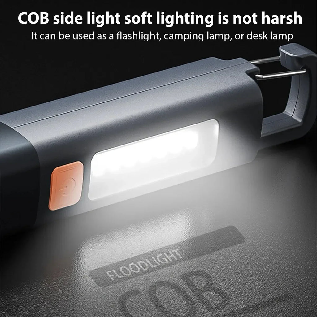 ESMARTER COB LED Flashlight – USB-C Rechargeable Zoomable Torch LED Camping Flashlight Zpaxo
