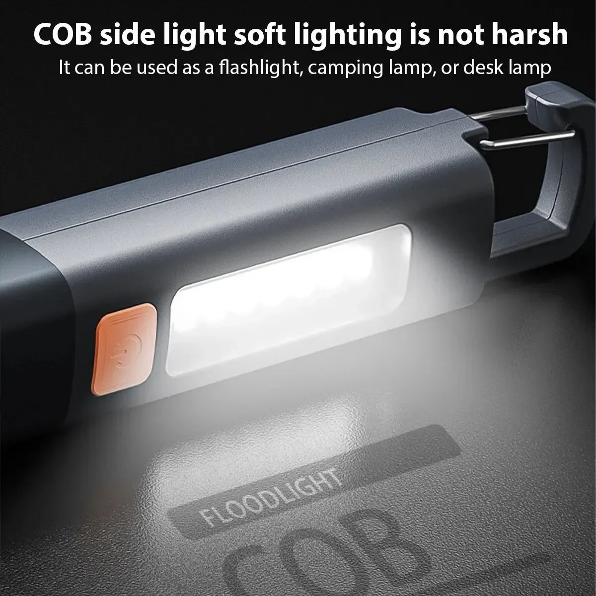 ESMARTER 1200-Lumen COB LED Flashlight | USB-C Rechargeable Torch