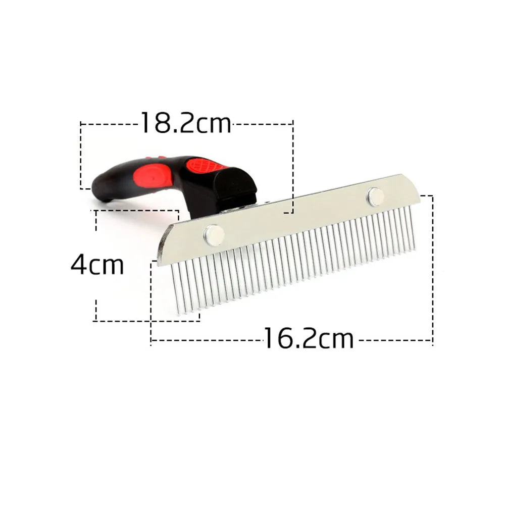 Double Rows Metal Pet Comb Brush Dogs Puppies Cats Grooming Detangler