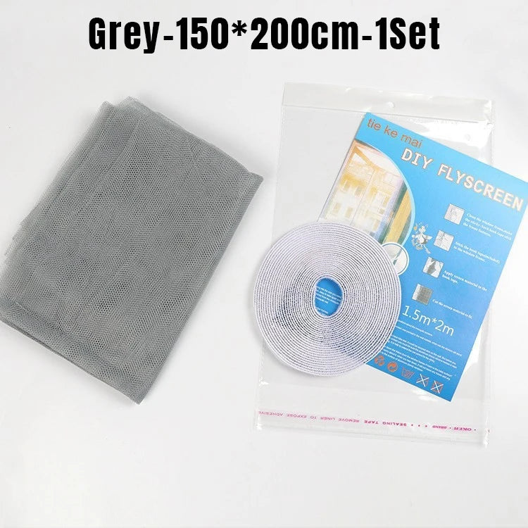 Mesh Mosquito Net Self-adhesive Velcro Reinforced Invisible Zpaxo Grey 150x200cm 1Sets