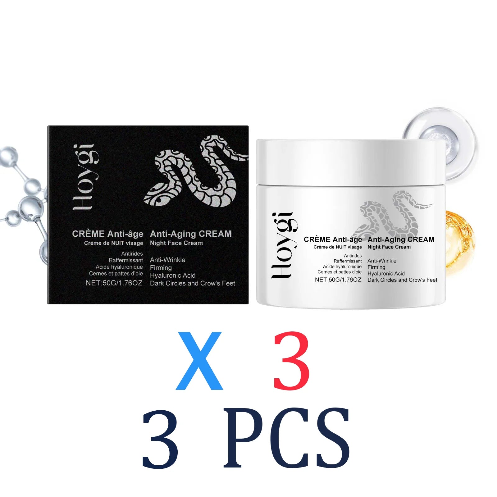 Daily Moisturizer Deep Hydration Lock Night Cream Stabilizing Zpaxo 3 Pcs