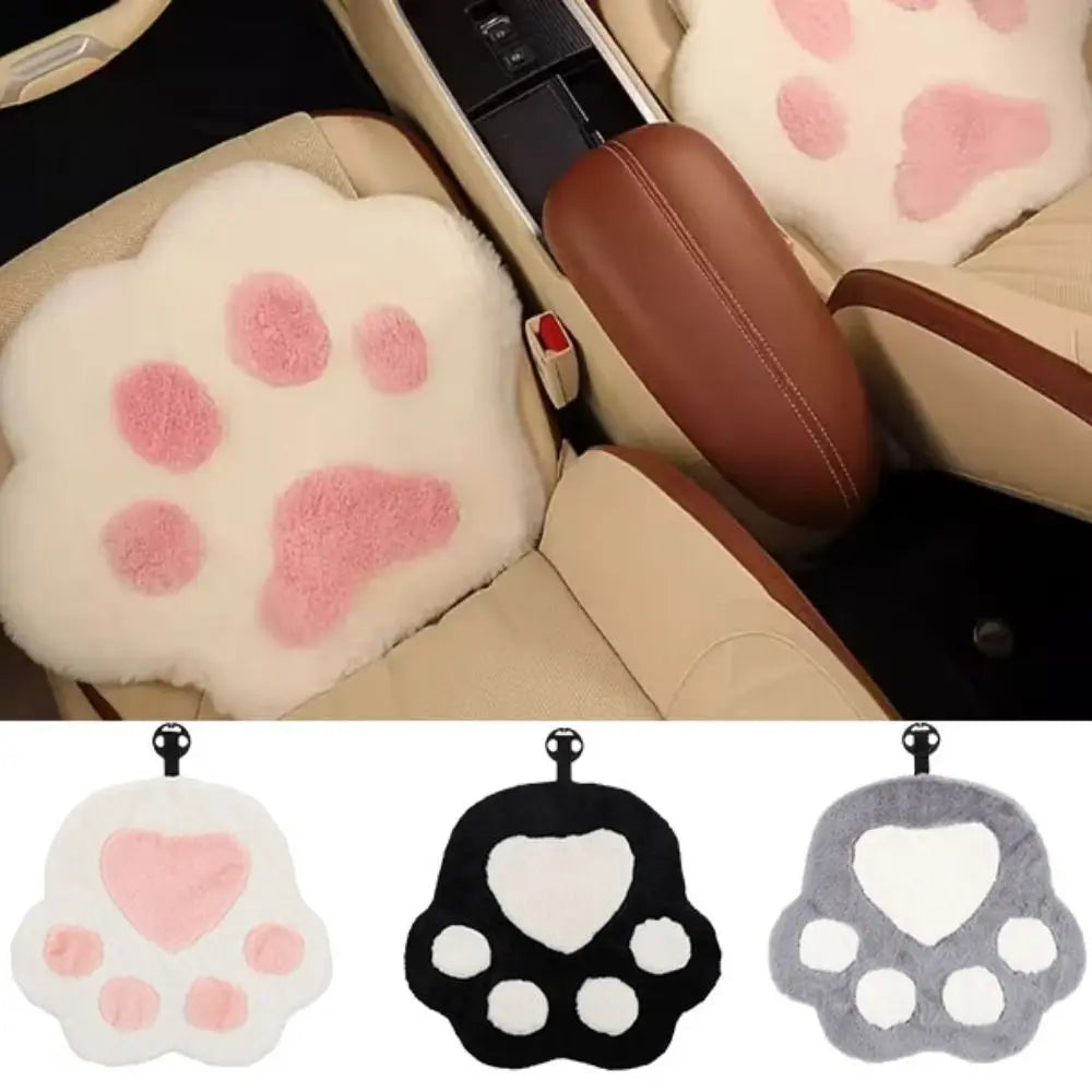Premium Soft Cartoon Cat Claw Seat Cushion Warm Plush Paw Car Zpaxo