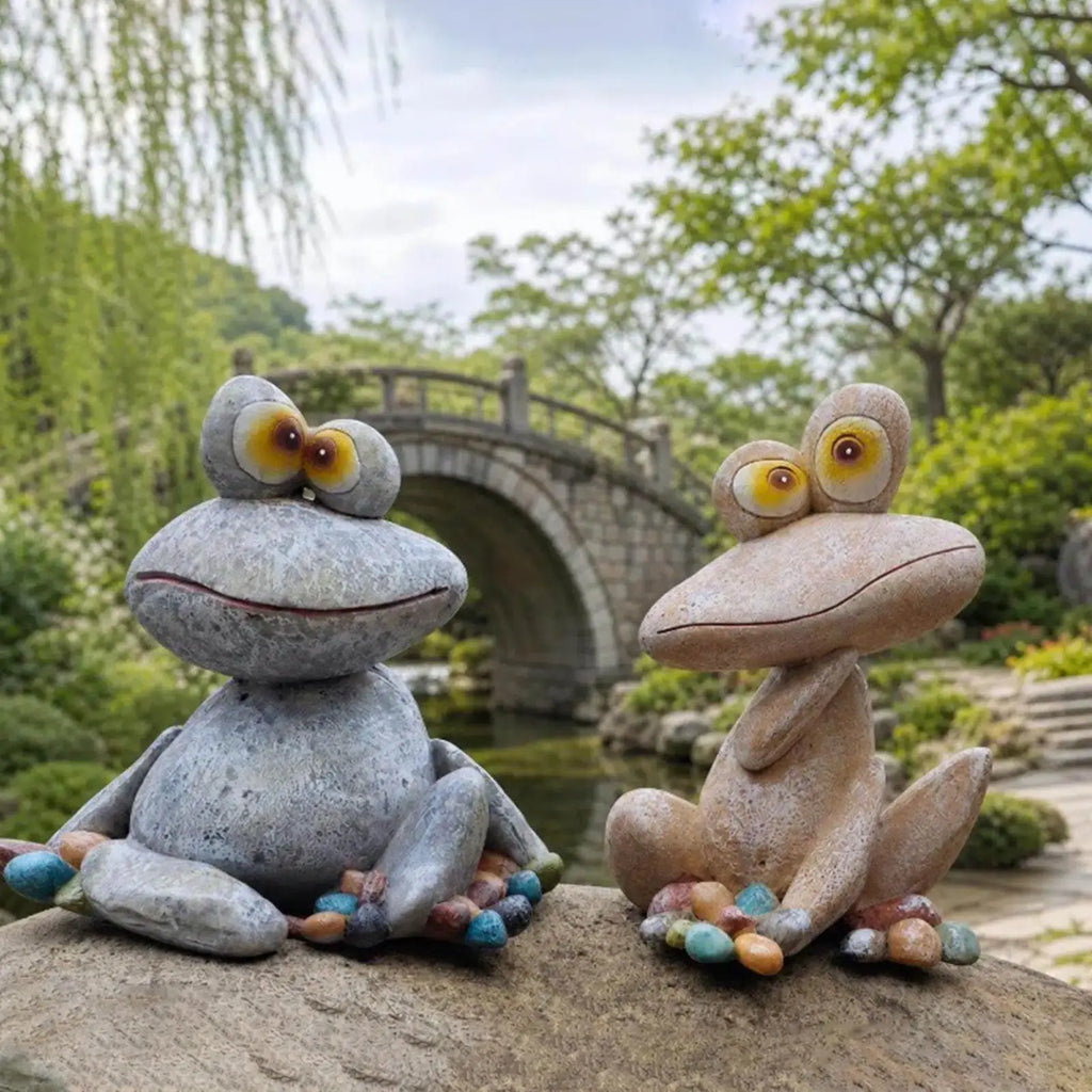 Frog Figurine Resin Funny Weather-resistant Decorative Cute Animal