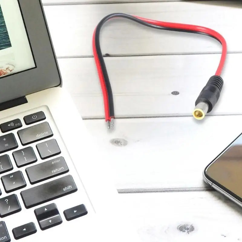 652F DC7909 Power Pigtails Cable Open End Power Wire Supply Repair Cable 14AWG Barrels Connector Pigtail for Solar Cell Laptop Zpaxo