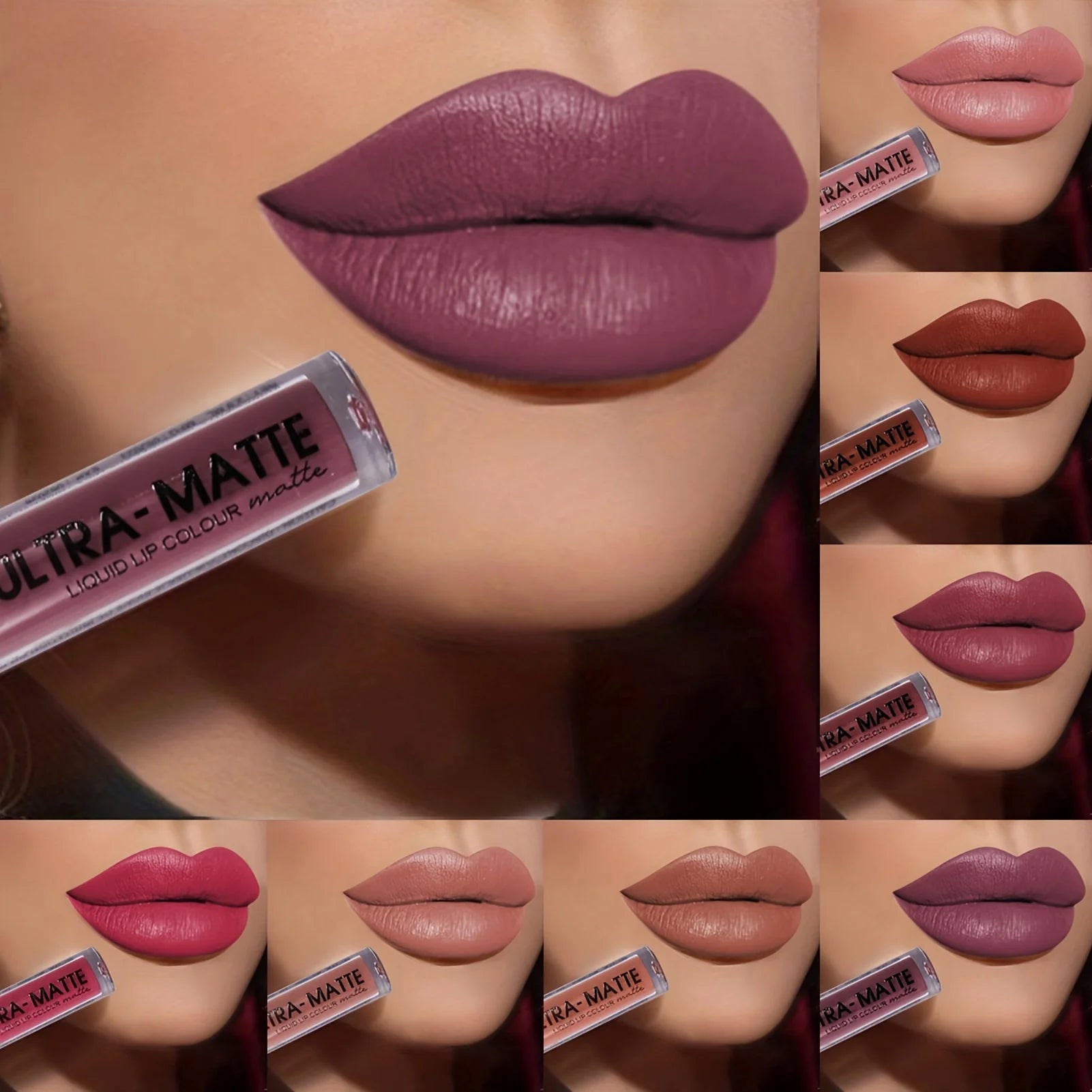 1PC Long-Lasting Matte Lip Gloss Velvet High Pigmented Matte Lip Glaze Liquid Lipstick Daily Party Eye Makeup (12 Colors) Zpaxo