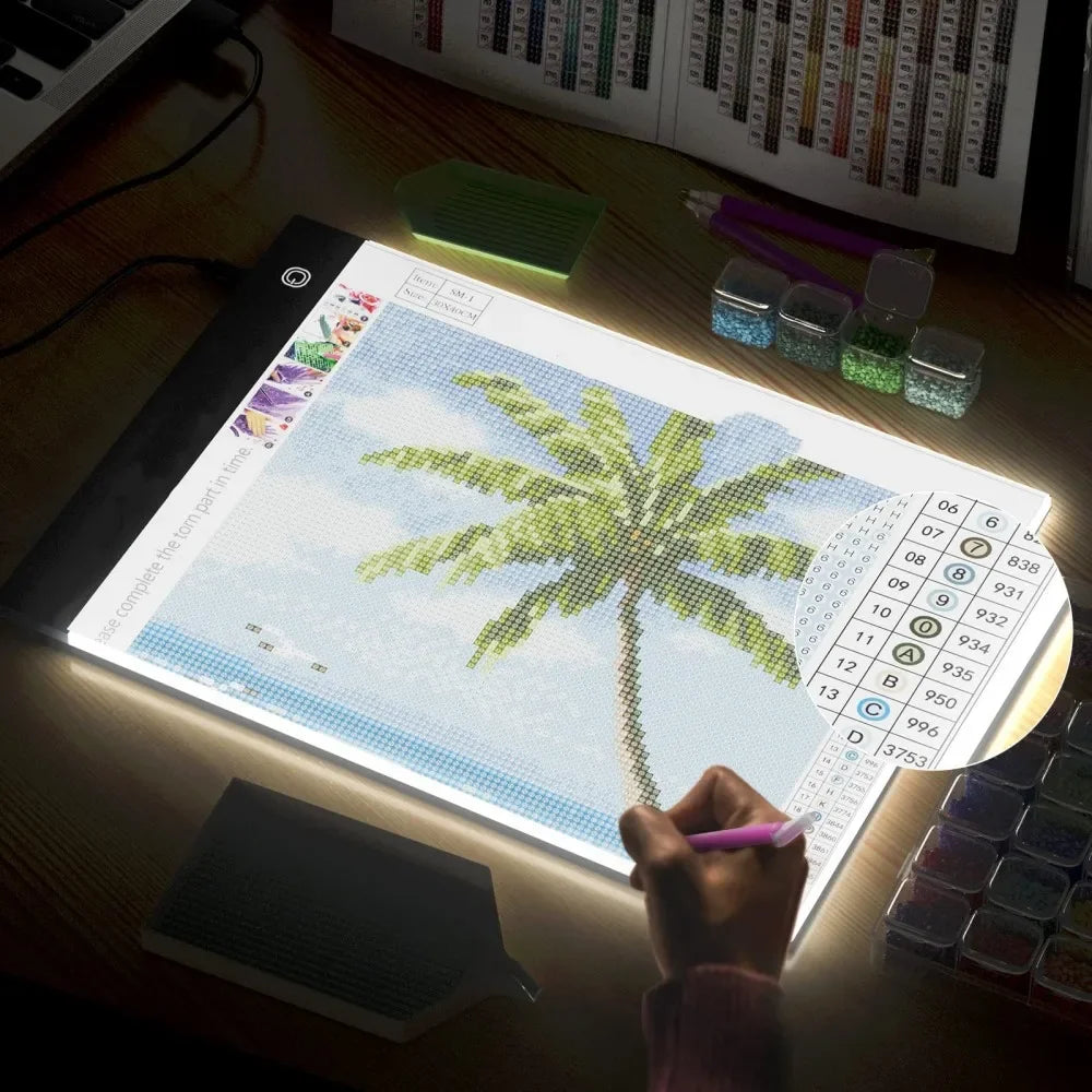 A4 A5 LED Copying Table Children Drawing Board Transparent Copying Table Adjustable Brightness Night Light Notebook Zpaxo