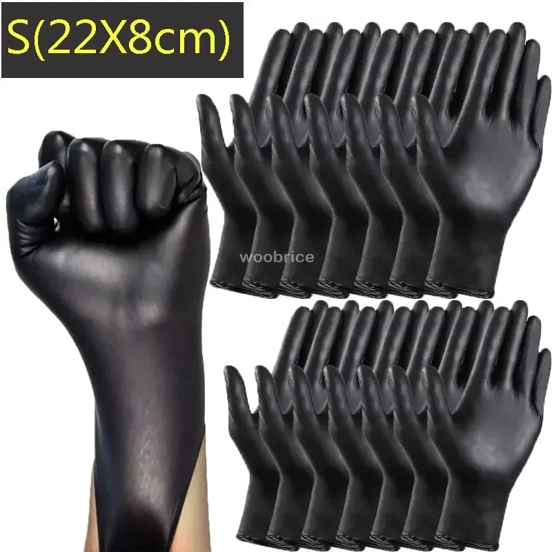 Black Nitrile Gloves Disposable Gloves for Household Cleaning Work Safety Tools Gardening Gloves Kitchen Cooking Tools Tatto Zpaxo S-22x8cm 20PCS (10 pairs)