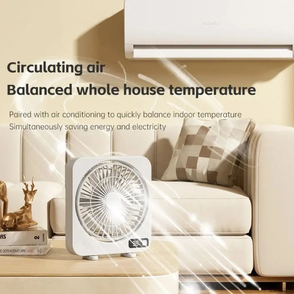 Quiet Operation LED Display Fan Built-in Battery 1000mAh Capacity Zpaxo
