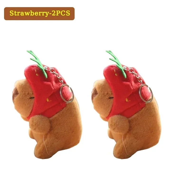 1- Water Dolphin Cotton Red Lovely Cute Creative Capybara Pendant Zpaxo Strawberry 2PCS