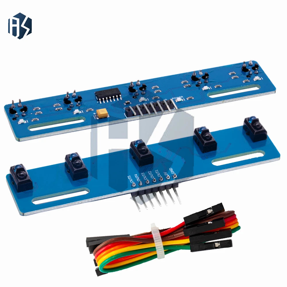 5 channel Infrared Reflective Sensor TCRT5000 KIT 5 way/road IR Photoelectric Switch Barrier Line Track Module Zpaxo
