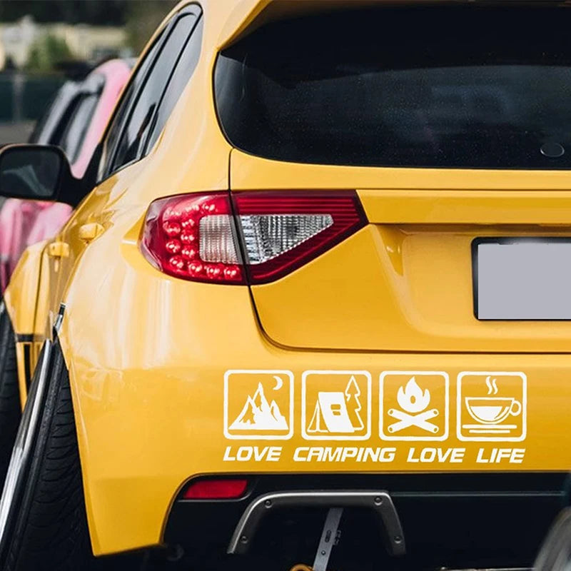 Love Camping Life Waterproof Car Bumper & Window Sticker Decal