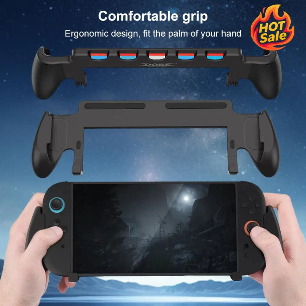 For Nintendo for Switch 2 Grip with Stand Grip Case 5 Game Slots Protective Case Anti Slip Grip Holder for Switch 2 Accessories Zpaxo