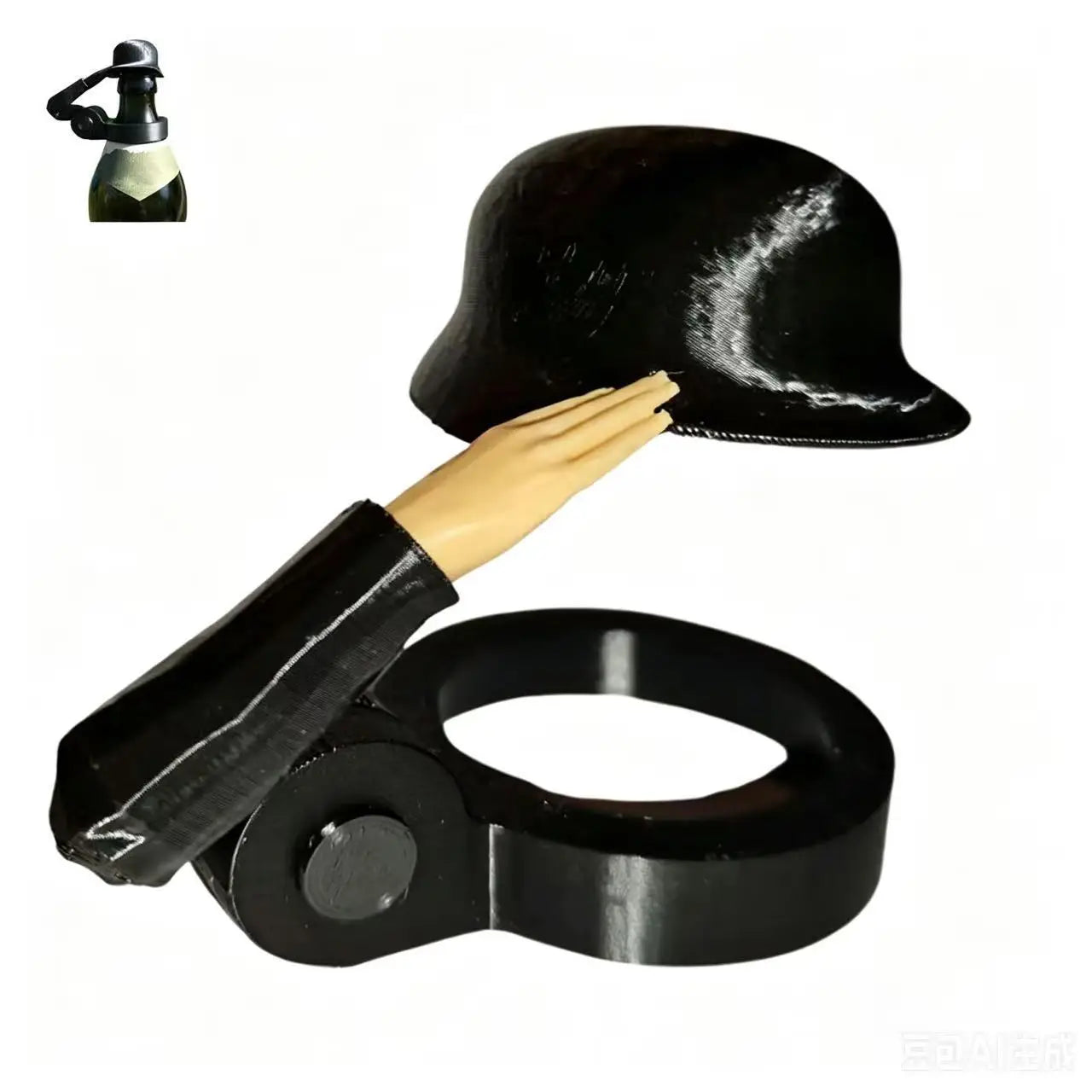 Novelty Military Salute Beer Bottle Helmet Drinking Hat Distinctive Zpaxo black 1pc