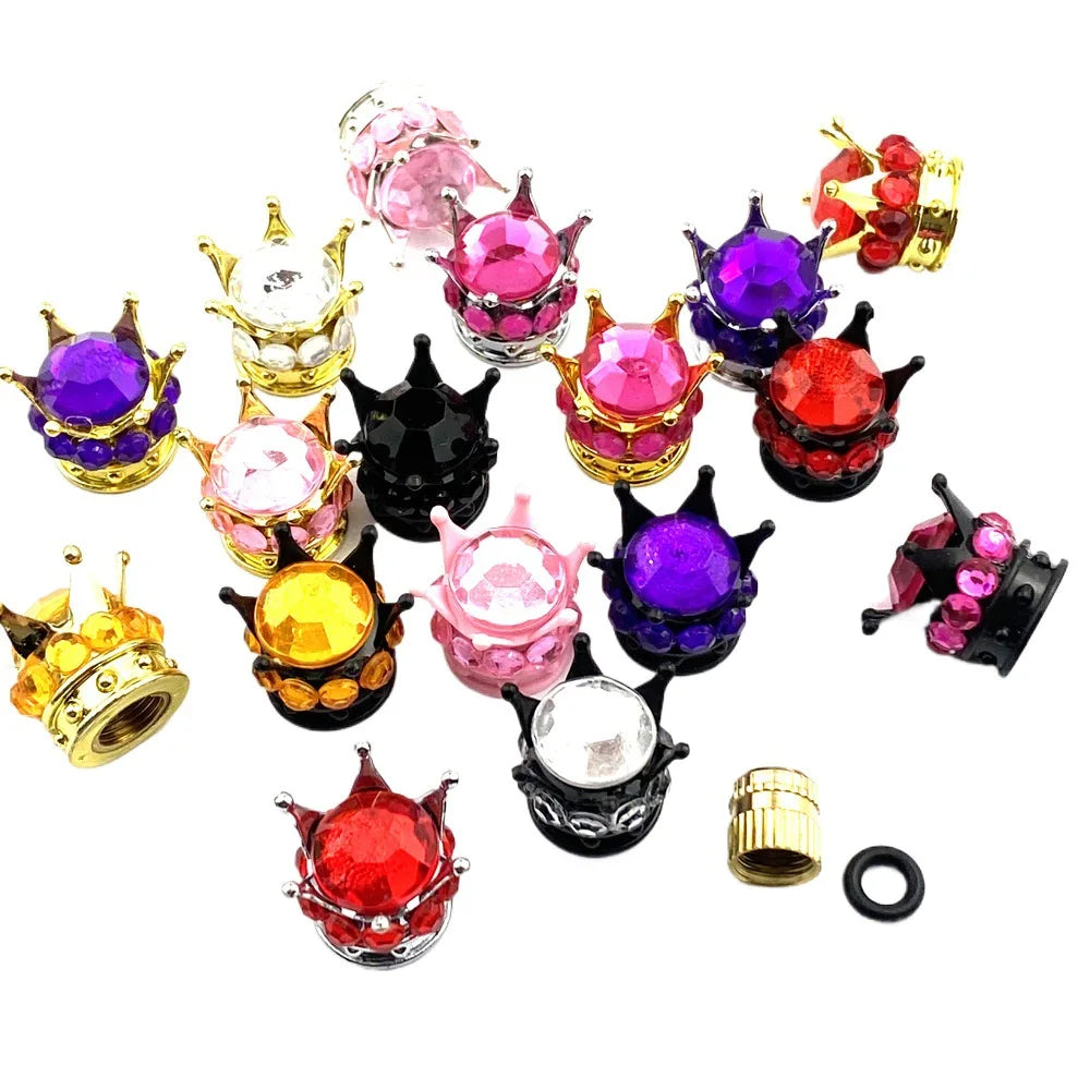 Crown Diamond Tire Valve Caps – Rhinestone Car Accessories