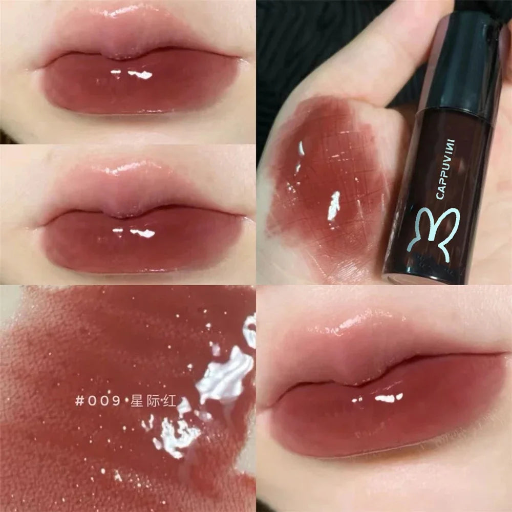 Black Tube Gloss Water-light Mirror Lip Glaze Glitter Lip Tint Lasting Cosmetics Lighten Lipss Wrinkle Moisturize Lip Oil Zpaxo 09 Mirror