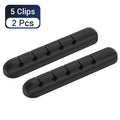 L16 Cable Organizer Silicone USB Winder Desktop Tidy Management Clips Zpaxo 5 Clips - 2 Pieces