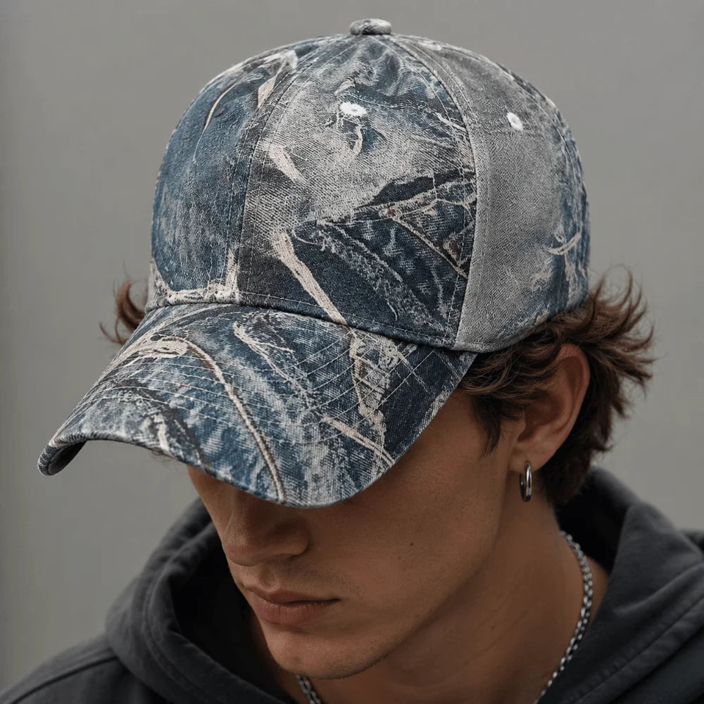 Washed Cotton Graffiti Print Baseball Cap Hip Hop Adjustable Streetwear Hats Abstract Sunscreen Sun Hat For Man Women Unisex Zpaxo