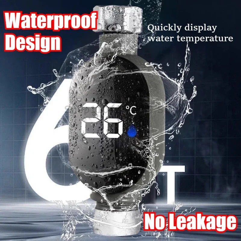 Black Bathroom Led Display 0℃~99℃ Home Water Shower Thermometer Water Accurate Temperature Measurement Meter Bathroom Zpaxo