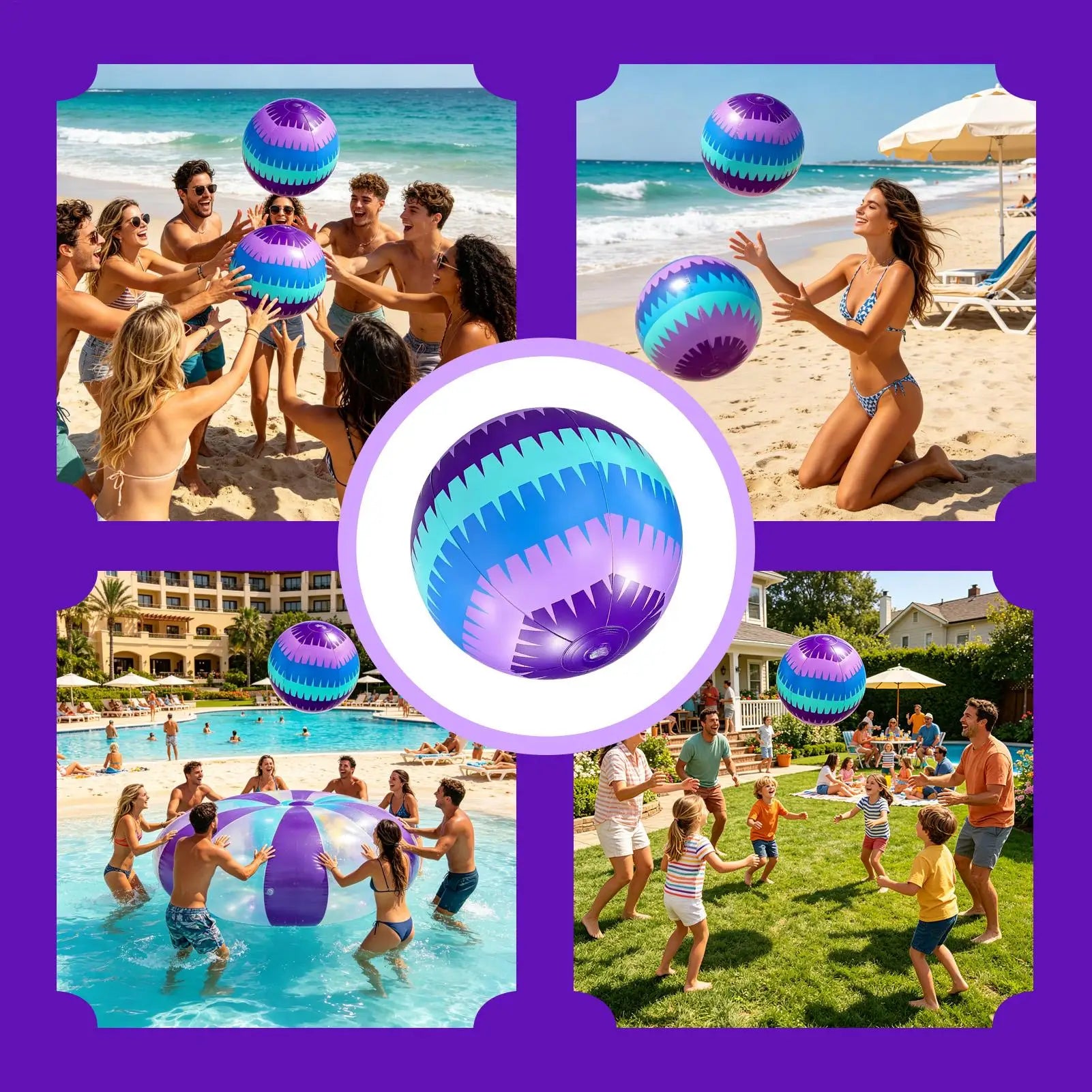 Sequin Beach Ball Inflatable Thick Spliced Outdoor Pool Party Toy