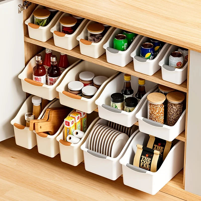Plastic Storage Bins Curved-compartment Organizer Home Ideal Cleaning