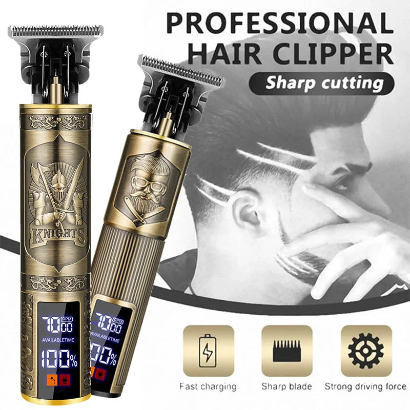 T9 Carving Vintage Hair Clipper For Mens Grooming Essential Tools USB Fast Rechargeable Beard Hair Trimmer Provide Precise Shave Zpaxo