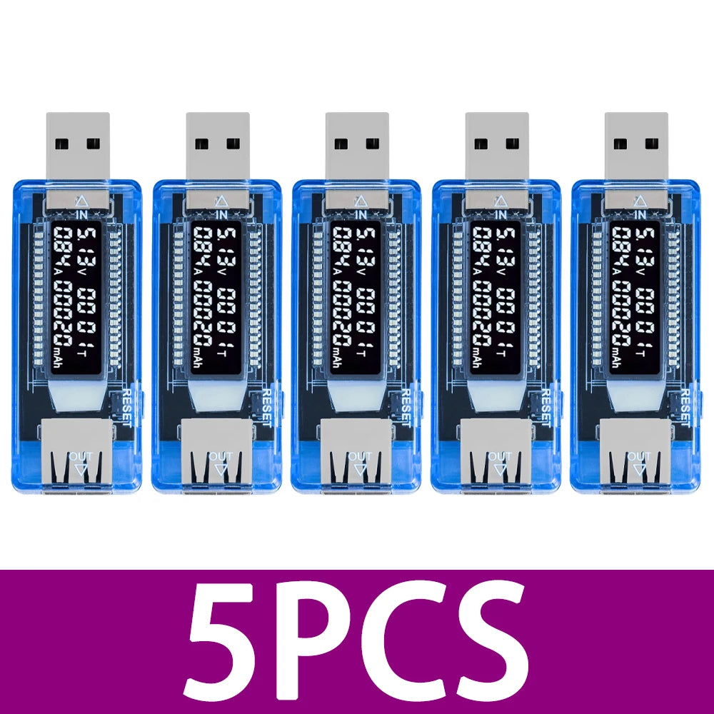 USB Voltage Current Meter Voltmeter Ammeter Battery Capacity Tester Zpaxo 5PCS