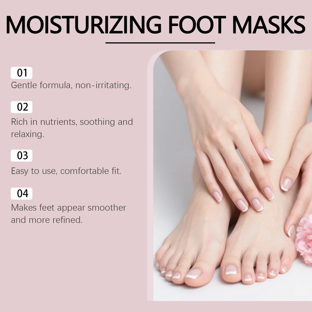 Shea Butter Moisturizing Foot Mask Gentle Exfoliation Remove Dead Skin Relieve Foot Soft Smooth Hydrated Feet Masks Skin Care Zpaxo