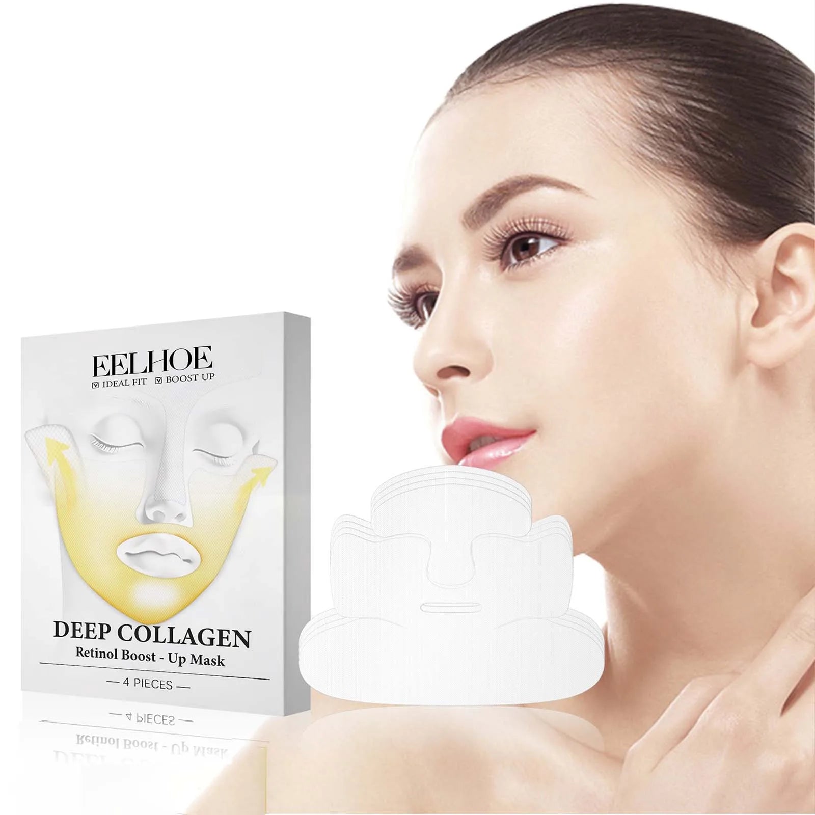 Deep Collagen Retinol Firming Mask Lifting Tightening Facial Skin Lighten Fine Lines Smooth Natural Hydrating Translucent Mask Zpaxo