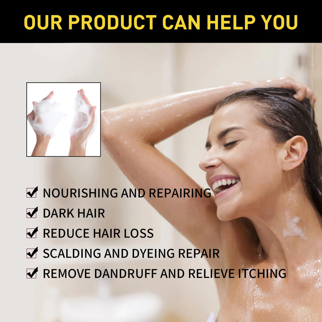EELHOE Black Hair Dye Shampoo Hair Color Shampoo for Women & Men Natural Herbal Ingredients Champu Para Canas pintar el pelo Zpaxo