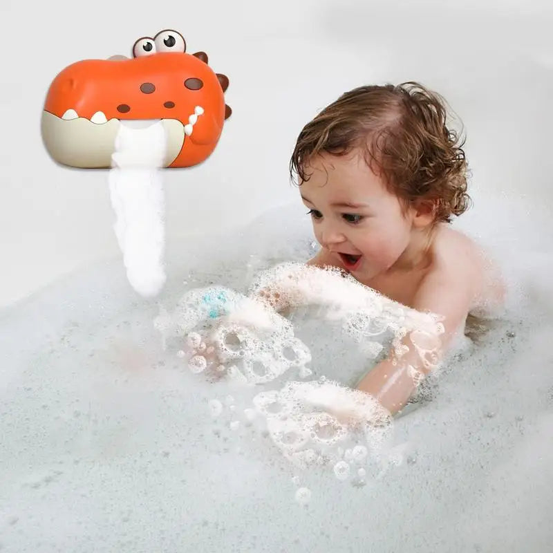 Bath Bubble Maker Electric Music Dinosaur Shape Bubble Machine With Suction Cup Children Bathing Companion For Age 3 Automatic Zpaxo