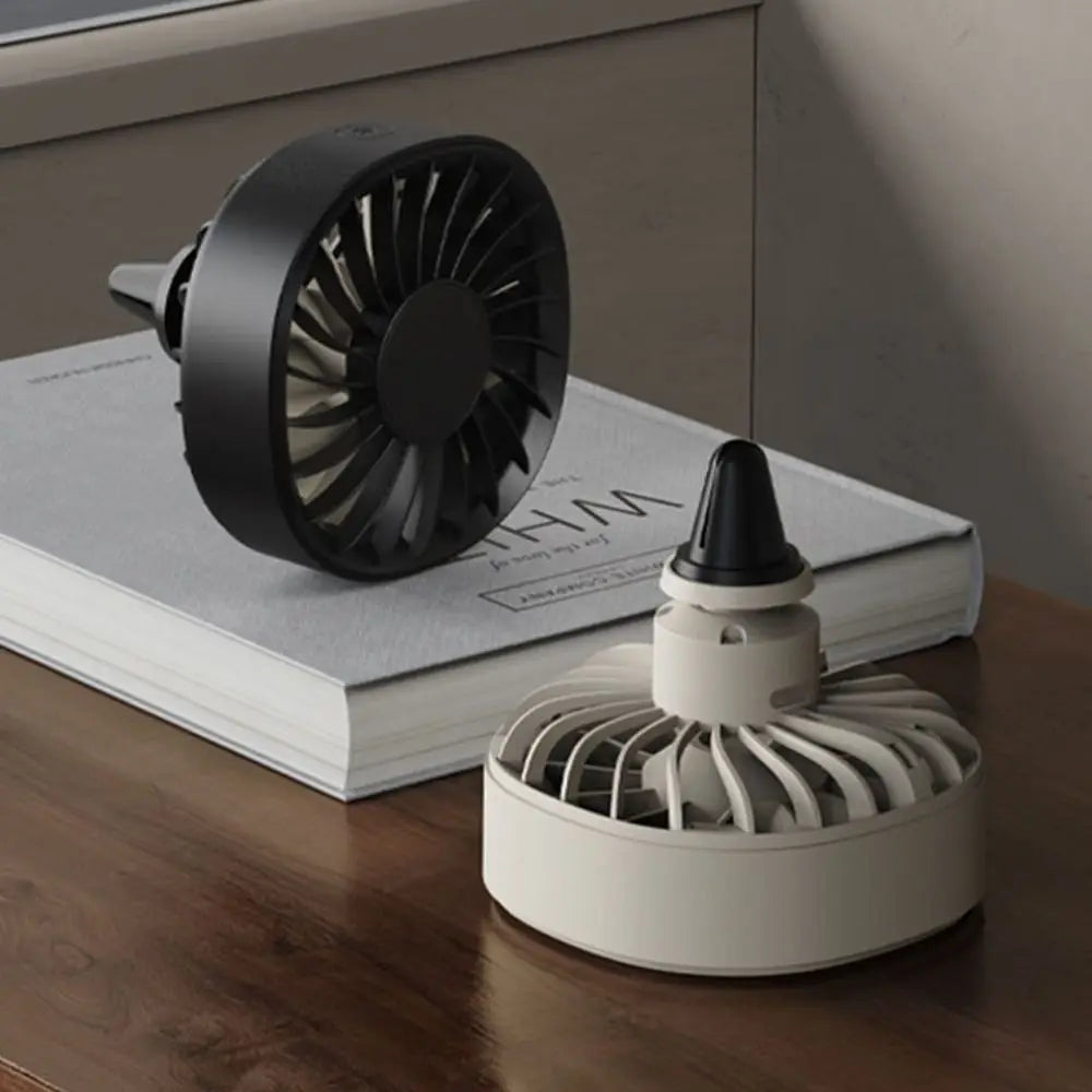 Mini Car Fan USB Plug 3-speed Wind Speed Turbo Colorful Ambient Light Zpaxo