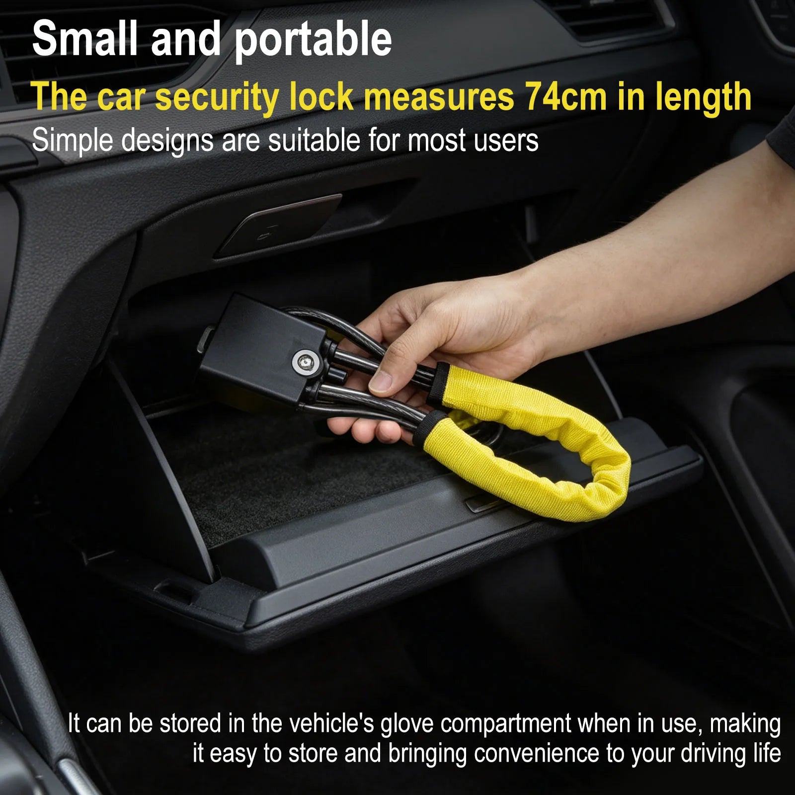 Car Steering Wheel Lock Anti Theft Seat Belt Braided Steel Cable