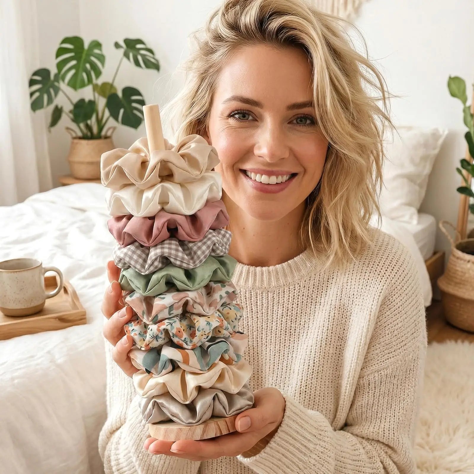 Multi-layer Solid Wood Hair Accessory Storage Rack Suitable Ties