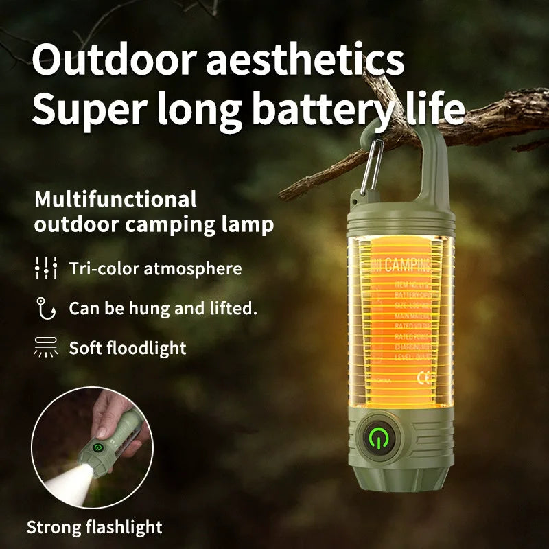 LED Camping Light Portable Type-c Rechargeable Atmosphere Long Zpaxo