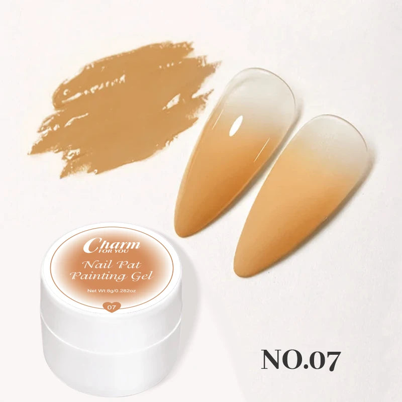 Pat Painting 3d Nail Art Gel No Flowing Full Coverage Creamy Zpaxo 07