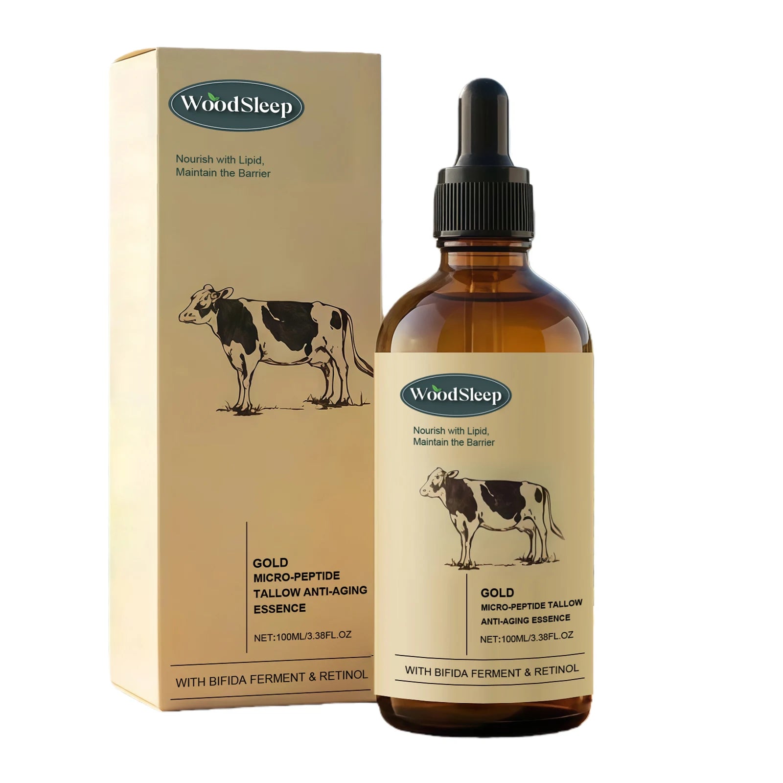 Beef Tallow Firming Serum Retinol Fade Fine Lines Smoothing Brightening Glowing Tighten Anti-aging Moisturizing Facial Serum Zpaxo 100ml Boxed
