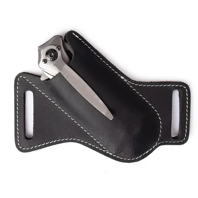 PU Leather Folding Knife Sheath with Waist Clip | EDC Carry