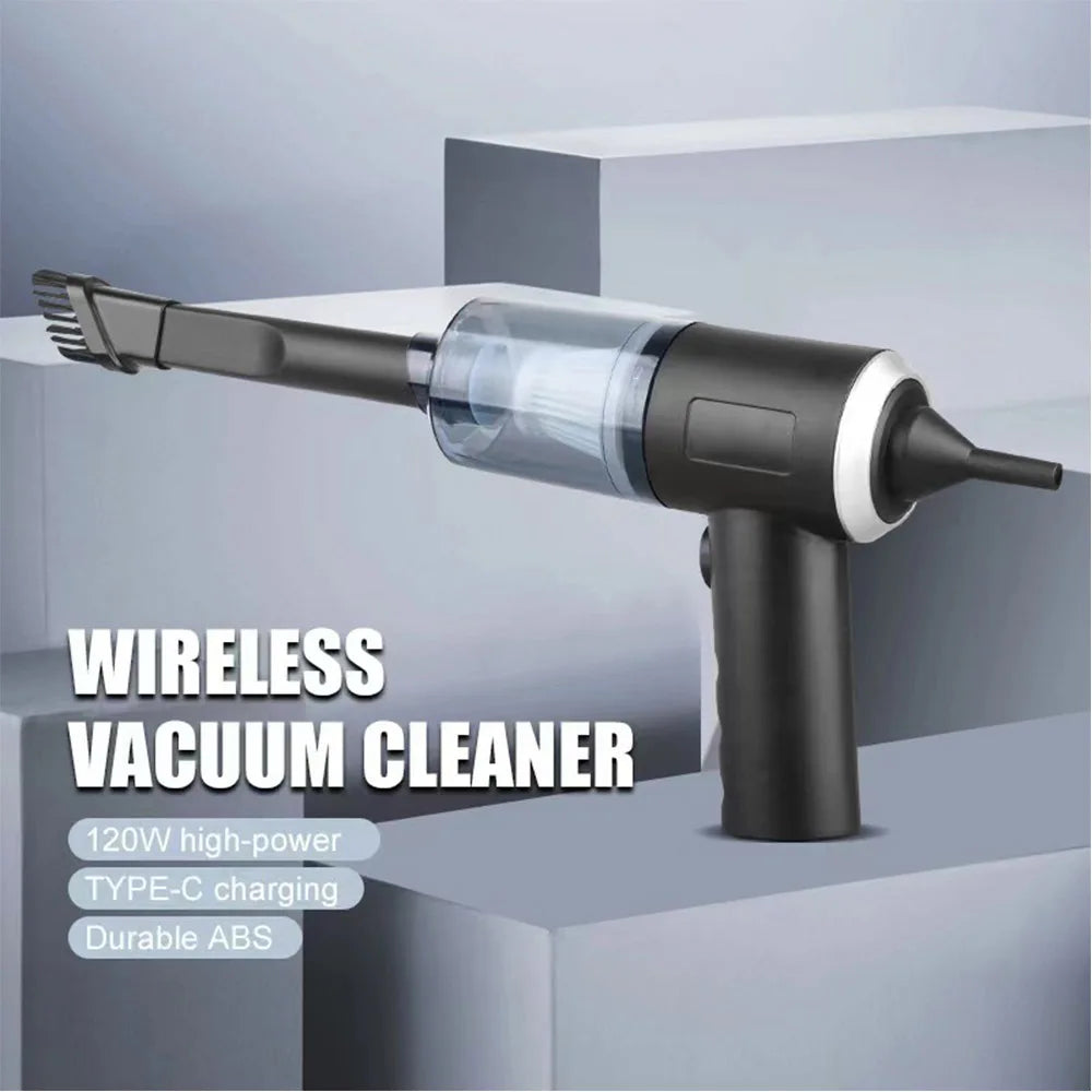 Mini Car Vacuum Cleaner Cordless Powerful Wireless Car Cleaner Type-C Charges HandHeld Portable Vacuum Cleaner Cleaning Machine Zpaxo black