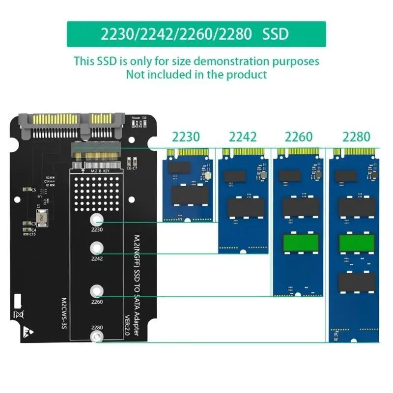 652F NGFFs SATAs Adapters SATA3 0 Converters Enclosure Zpaxo