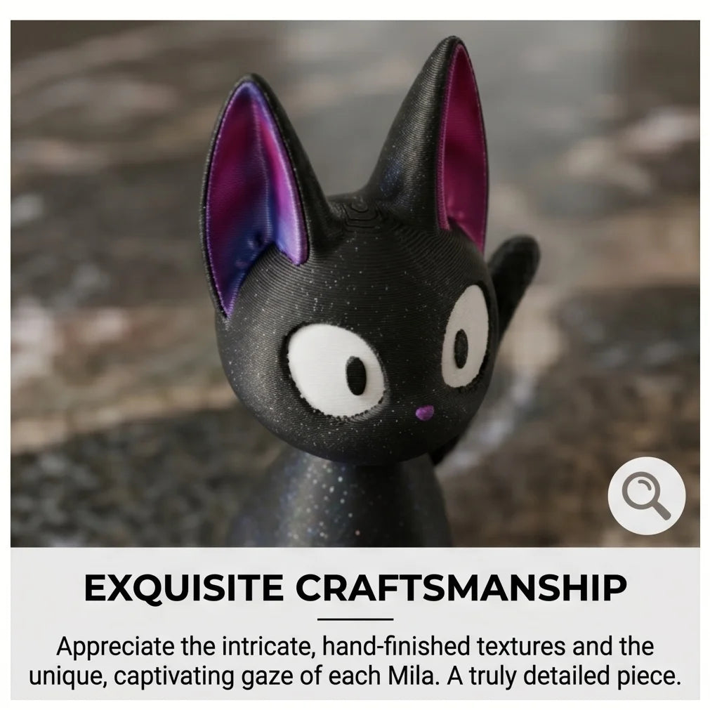 Cute Mila Cat Figurine 3D Printed Ornament Aesthetic Desk Decor