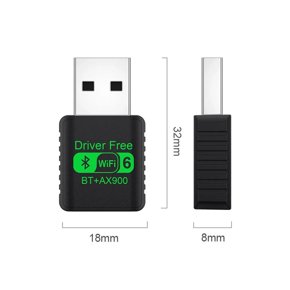 WiFi 6 AX900 BT 5.3 WiFi USB Adapter Wireless Dual Band 2.4G&5GHz Wi-Fi Antenna USB For PC/Laptop Win10/11 Driver Free Zpaxo